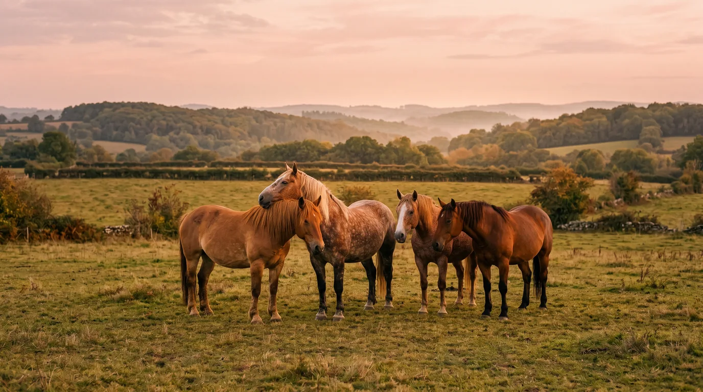 Les chevaux du Haras de Messine en liberté, Lot-et-Garonne